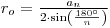r_o=a/(2 sin(180�/n))