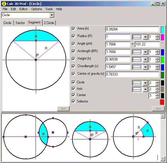 sector, segment of circle